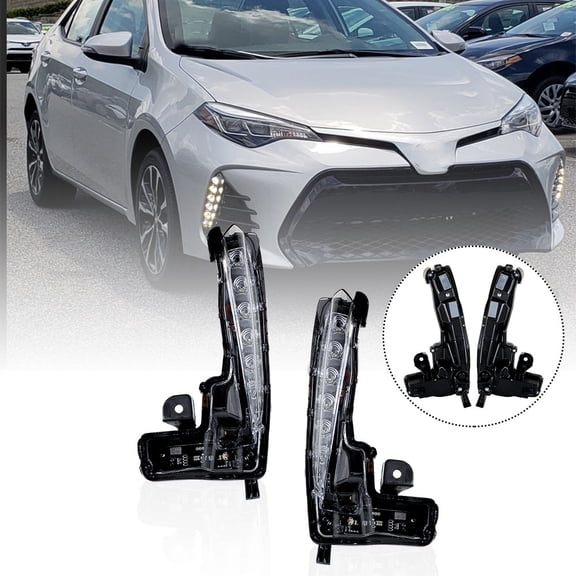 1 Pair Fog Lights Replacement for Toyota Corolla 2017-2019 SE XSE Clear Lens LED Driving Fog Lights Lamps Driver and Passenger Side