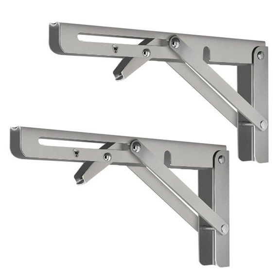 1 Pair Folding Shelf Brackets L-Angle Wall Mounted Brackets Metal Shelf Brackets & Supports Floating Shelf Hardware
