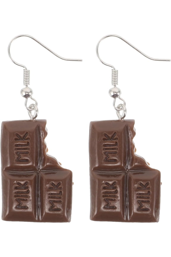 1 Pair Food Earrings: Cute Resin Lifelike Chocolate Earrings - Dangle Drop Jewelry for Women Teacher Mother's Day Valentine's Day