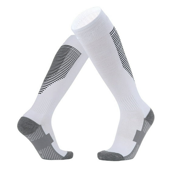 1 Pair Football Socks Soft Elastic Breathable Sweat Absorption Knee High Kids Youth Softball Socks Sports Socks-One Size,Black & White,Kid