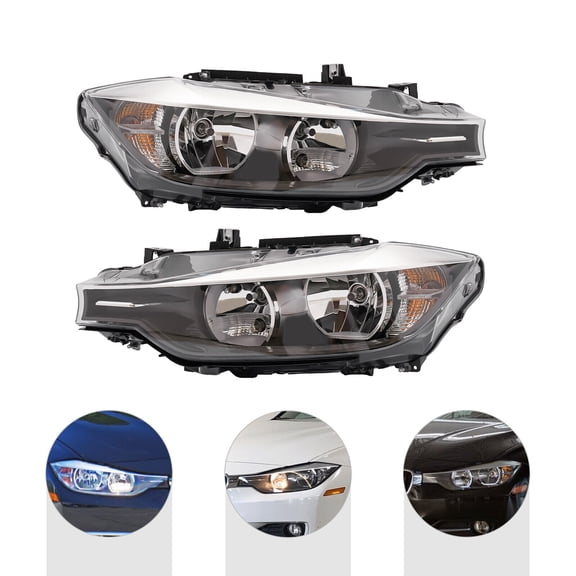 1 Pair For 2012 2013 2014 2015 BMW 320i 328i Sedan Wagon Halogen Headlights Lamps Left+Right