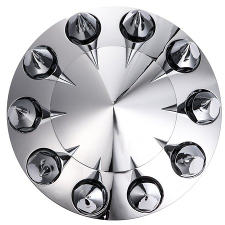 1 Pair Front Axle Covers, ABS Chrome Plastic Front Axle Wheel Covers with 33mm Thread-on Nut Covers, Wheel Hub Axle Covers for Semi Trucks