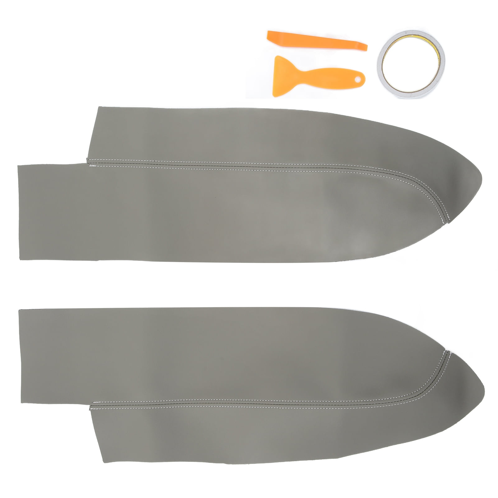 1 Pair Front Door Panel Armrest Cover Microfiber Leather Car Interior