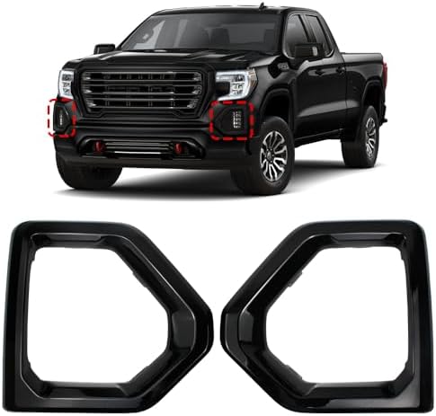 1 Pair Front Fog Light Bezel Cover Exterior Trim Compatible with 2019 ...