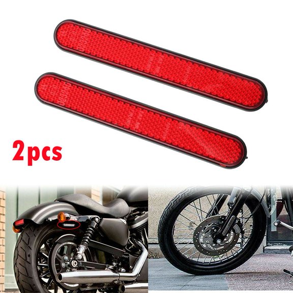 1 Pair Front Lower Fork Reflector Sticker Rear Saddlebag Cover Universal Red
