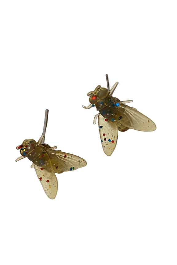 1 Pair Funny Fly Design Studs Earrings Realistic Abstract Ear Jewelry Suitable for Daily Use Women Fashion Jewelry