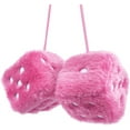 thumbnail image 1 of 1 Pair Furry Dice Car Hanging,Happon Pink Retro Hanging Dice for Car Mirror Hanging, Couple Fuzzy Plush Dice with Dots for Car Interior Ornament Decoration, 1 of 7