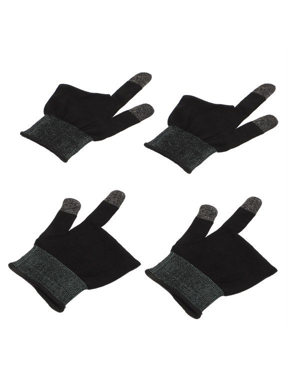 1 Pair Game Gloves Carbon Fiber Finger Sleeves Touch Screen Gloves Comfortable Two-finger Gloves