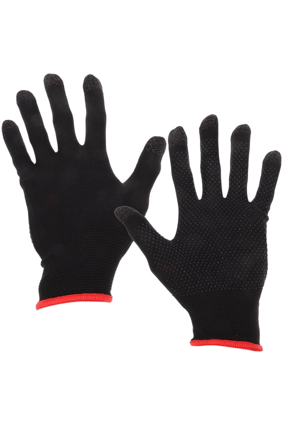 1 Pair Gaming Gloves Silver Fiber Spandex Touch Screen Compatible For Mobile Gaming Accessories