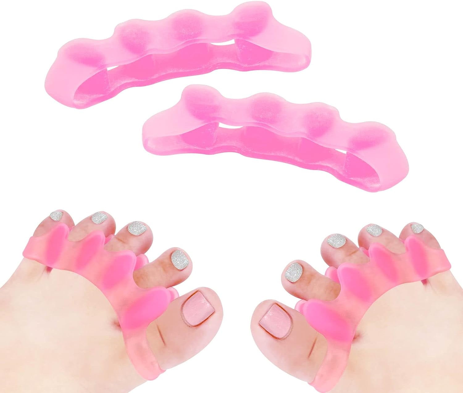 1 Pair Gel Toe Separators for Overlapping Toes, Gel Toe Straightener