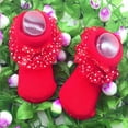 thumbnail image 1 of 1 Pair Girl Kids Newborn Infant Baby Socks Warm Lace Bowknot Non-slip Cotton Ankle Cute Socks, 1 of 10