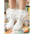 thumbnail image 1 of 1 Pair Girls Socks Children Ruffle Pleated Lace Princess Baby Socks, 1 of 4