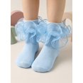 thumbnail image 1 of 1 Pair Girls Socks Children Ruffle Pleated Lace Princess Baby Socks, 1 of 4