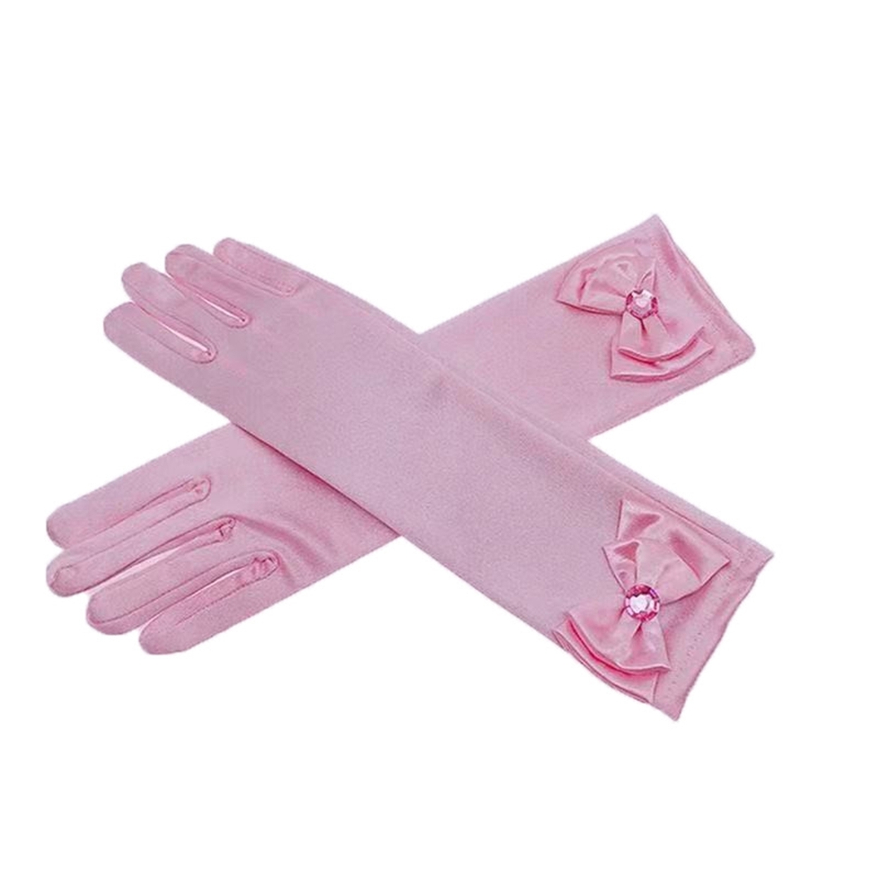 1 Pair Gloves Childrens Princess Skirt Accessories Colorful Butterfly Bowknot Gloves for Stage Performances Parties