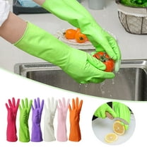 1 Pair of Gloves Clearance! Gloves Gloves Washing Hand Rubber Long Cleaning Warm Gloves Kitchen Latex Dish Washing Tool Dishes Gauntlets Kitchen Dining Bar Apron Sleeve