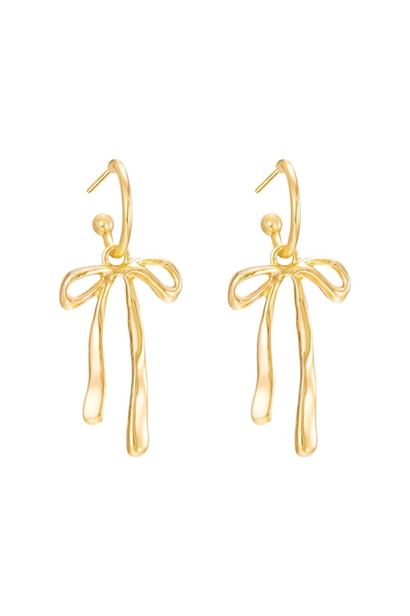 1 Pair Gold Bow Earrings for Women Cute Knot Jewelry Design Gift for Women Mother's Day Valentines Day Gifts For Her Birthday Christmas and Minimalist Jewelry Accessories
