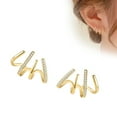 1 Pair Gold Needle Stud Earrings Fashion Luxury Earrings Temperament