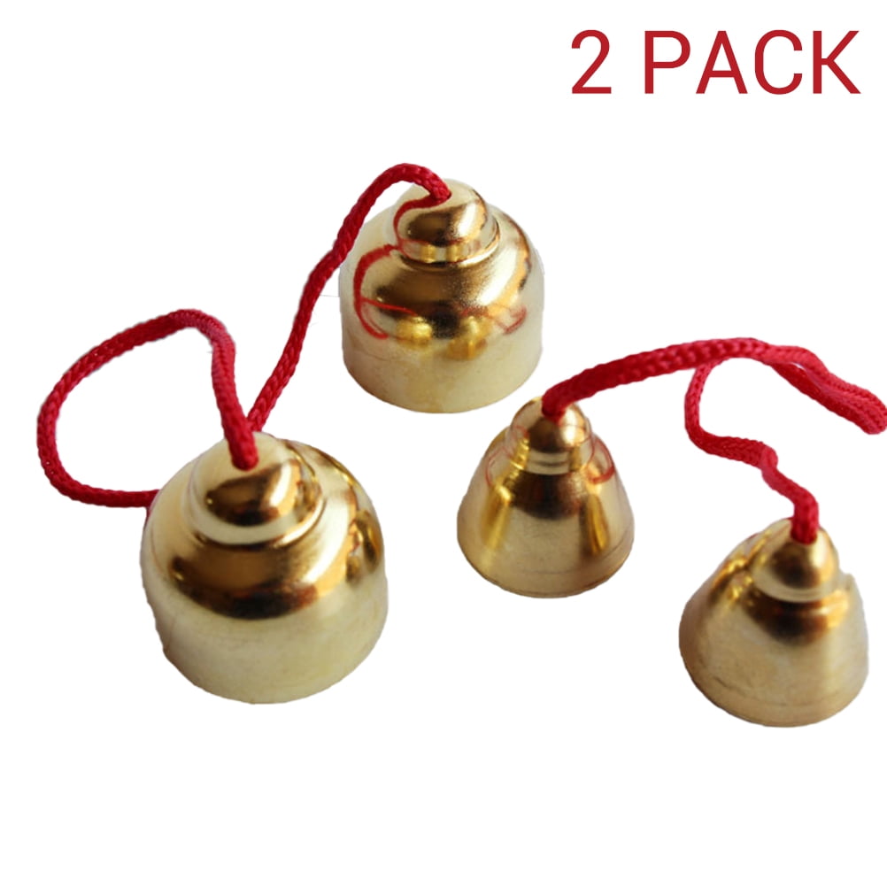 1 Pair Golden Alloy Bell Percussion Knocking Bells Musical Instrument