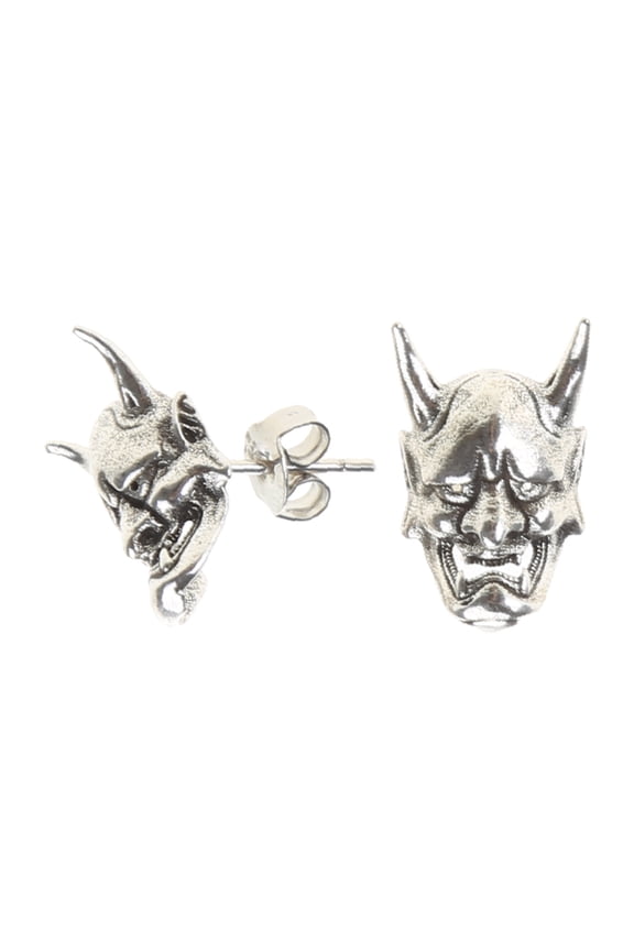 1 Pair Gothic Horned Earrings Vintage Devil Skull Earrings Unisex Biker Punk Evil Studs