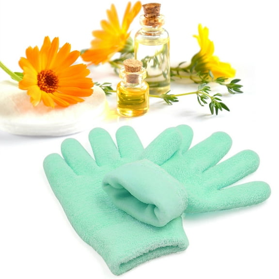 Unique Bargains 1 Pair Soften Exfoliating Moisturising Hand Care Spa Treatment Gel Gloves Pink