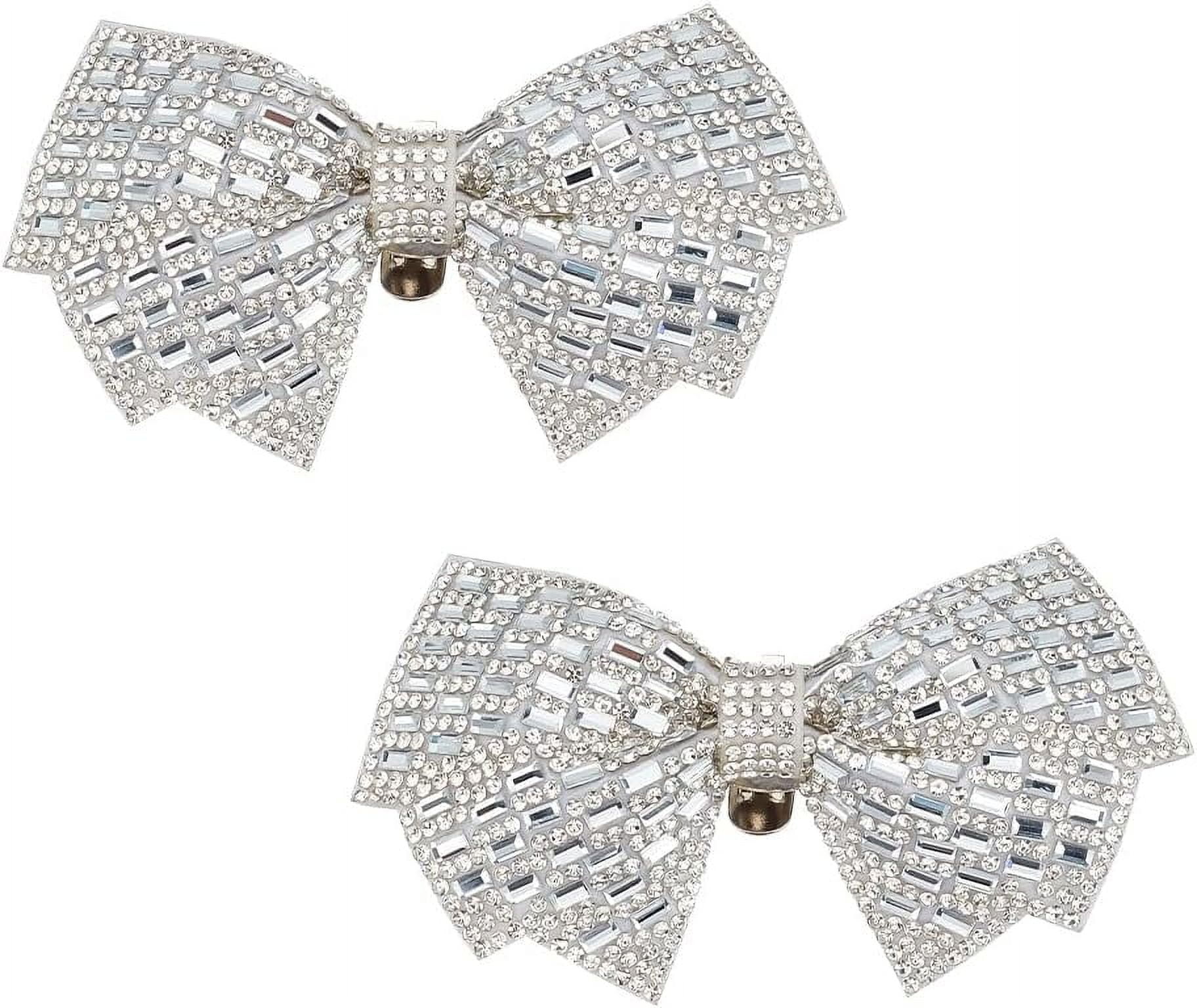 Silver Crystal Bow Shoe Clips Priscilla Crystal Bow Shoe Clips Crystal Shoe Clips | Emmy  main image 4