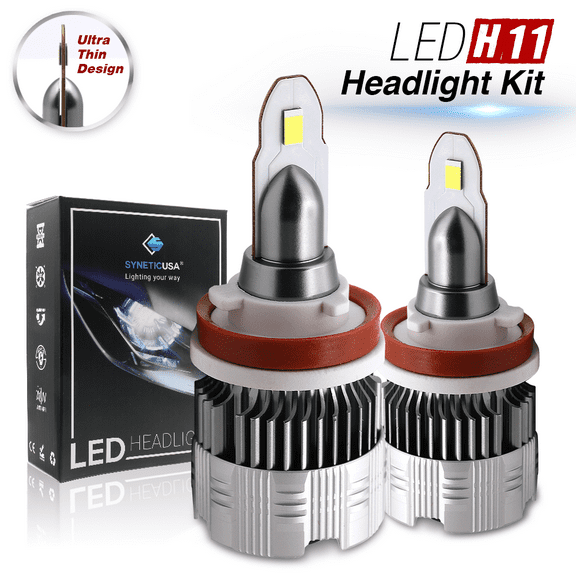 1 Pair H11 12V Headlight Bulbs, High Beam NEW CSP 5530 LED Chips, 6000K 30W 2054LM
