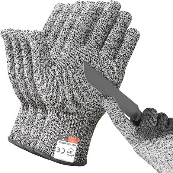 1 Pair HPPE Level 5 Safety Anti Cut Gloves High-strength Industry Kitchen Gardening Anti-Scratch Anti-cut Glass Cutting Multi-Purpose ,Superior Abrasion