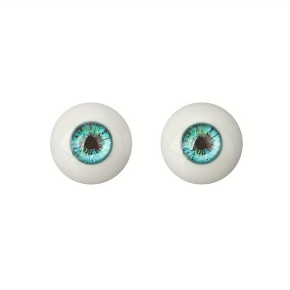 1 Pair Half Round Eyeballs 3.3cm/1.3inch - Realistic Acrylic Fake Eyes For Halloween Props, Dolls Crafts, Cosplay, And Party Decoration Compatible With The TPE And Silicone Doll's Eyes