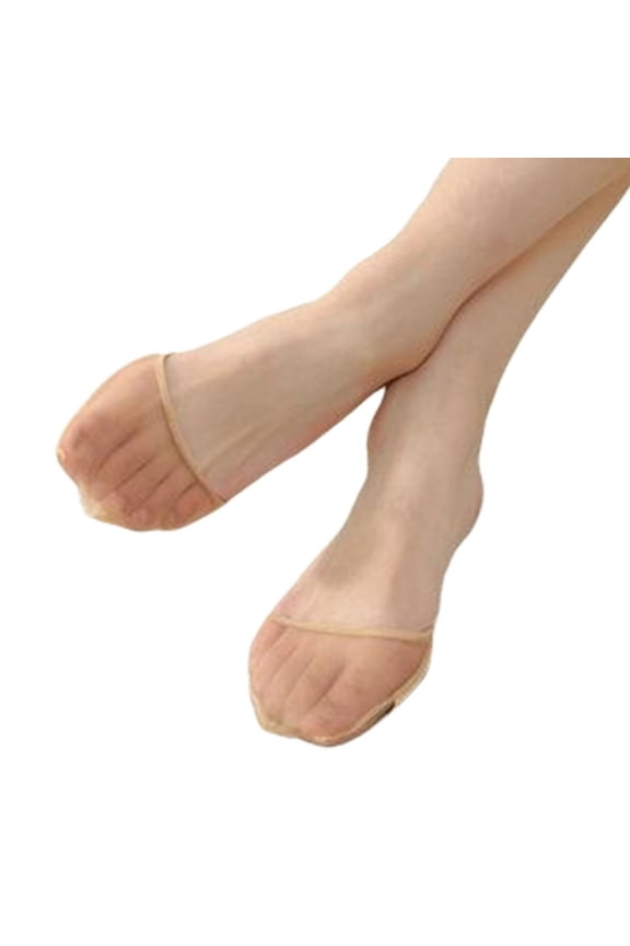 1 Pair Half Toe Socks for Women Sheer Mesh Toe Socks No Show Liner Invisible Toeless Socks Forefoot Insoles Pads