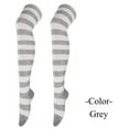 thumbnail image 1 of 1 Pair Halloween Over Knee Socks for Women - Thigh High Striped Stockings for Cosplay, Party Costumes, 1 of 4