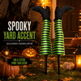 thumbnail image 1 of 1 Pair Halloween Prosthetic Witch Legs Yard Decor, Spooky Witch Leg Garden Stakes, Outdoor Lawn Patio Ornament for Holiday Courtyard Graveyard Scene Decoration, B, 1 of 6