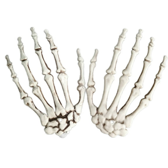 1 Pair Halloween Skeleton Hands Plastic Hand Skeleton Model for Halloween Decoration Terror Scary Props for Adults Kids