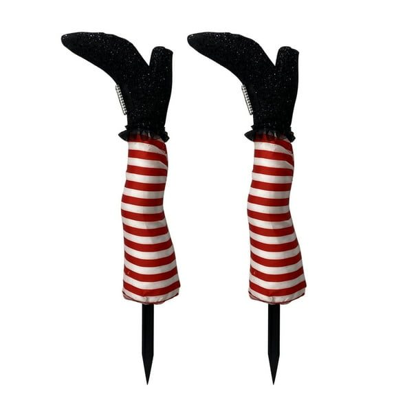 1 Pair Halloween Upside Down Witch Legs, 18.5 Inches Halloween Witch Leg Yard Stakes,Wicked Witch Legs,Halloween Outdoor Lawn Decorations