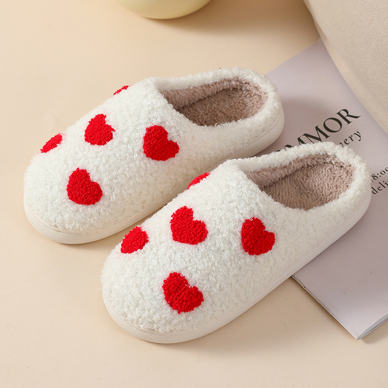 1 Pair Heart Slippers Cute Slippers Indoor Slippers House Slippers ...