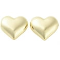 thumbnail image 1 of 1 Pair Heart Stud Earrings Brass Stud Earrings Heart Real 18K Gold Plated Earrings Set Everyday Illusion Jewelry Trendy Simple Earrings for Women Christmas Birthday Festival Elegant Jewelry Gifts, 1 of 2
