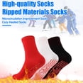 thumbnail image 1 of 1 Pair Heated Socks 24 Hours Keep Your Feet Warm Silicone Soles Mid-tube High Elasticity Solid Color Sport Socks Cold Weather Cozy Socks, 1 of 8