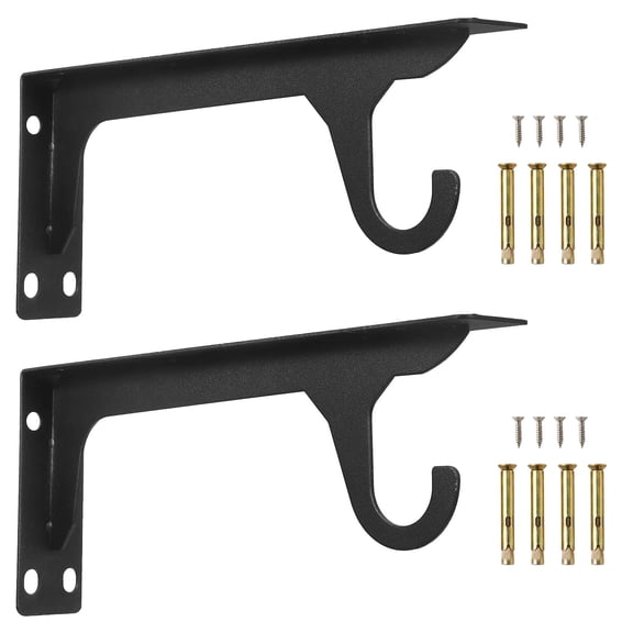 1 Pair HeavyDuty Closet Rod Brackets 18 Inch Black, ColdRolled Steel Foldable LShape Wall Mount Support Bracket, RustResistant Closet Rod Holder for Bathroom Kitchen Laundry Room Workshop