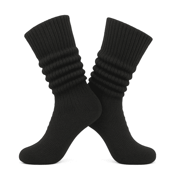 Women’s Cotton Slouch Socks Extra Long Scrunch Knee-High Boot Socks 1 Pair - Anthracite