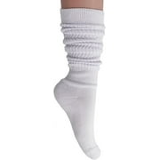 1 Pair Heavy Slouch Socks for Women Shoe Size 5-10 (White) from AWS/American Made