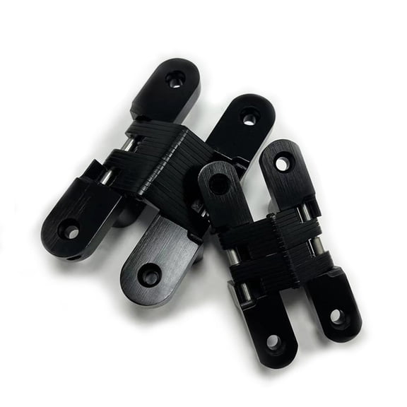 (1 Pair) Hidden gate Hinge Stainless Steel Invisible Door Hinges Concealed Barrel Wooden Box Black exquisite workmanship