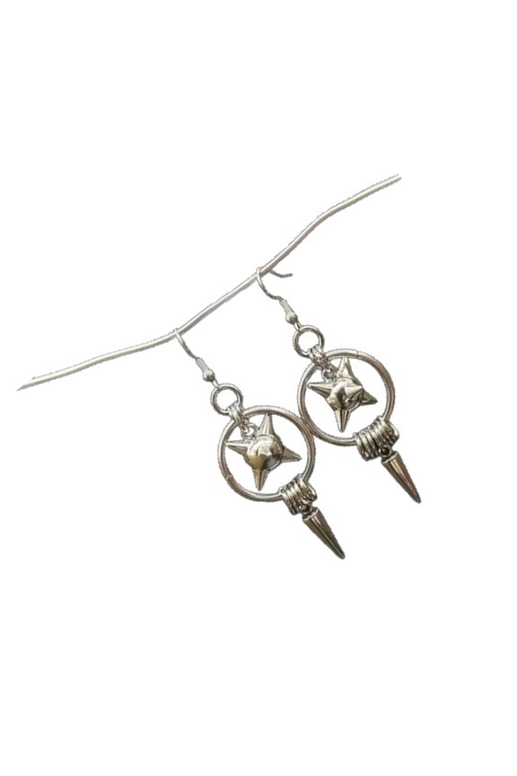 1 Pair Hip Hop Gothic Theme Ball Pendant Earrings Horseshoe Ear Studs Ear Jewelry Bold Accessories