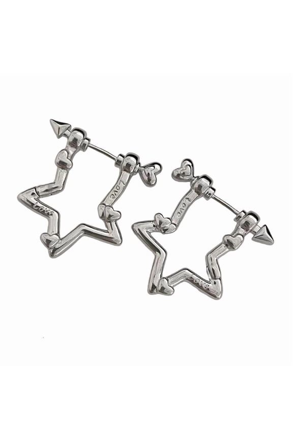1 Pair Fashion Studs Earrings Star Ear Studs Fashion Accessory Star Shape Ear Jewelry Alloy Texture for Any Occasion