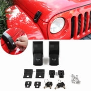 1 Pair Hood Latches Locking Hood Catch Kit Aluminum Alloy Hood Locks,Fit for Jeep Wrangler 2007-2018 JK JKU, 2018-2023 JL JLU & 2020-2023 Gladiator JT, Skull Style
