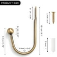 thumbnail image 1 of 1 Pair Of Hooks Brass Curtain Holdbacks 2 Pack Metal Curtain Tiebacks Wall Mounted Decorative Drapery Wall Hooks With Hardware Curtain Pull Back Hooks Window Side Holders For Drapes, 1 of 8