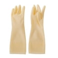 thumbnail image 1 of 1 Pair Household Heavy Duty Cleaning Work Safety Cuffs Thick Sleeve Car Washing Latex Long Gloves Kitchen Gloves Protective Gauntlets Rubber Gloves BEIGE S, 1 of 8