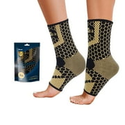 1 Pair IYDoaMea Copper Ankle Brace Support for Men & Women, Breathable Nano Plantar Fasciitis Socks, Anti-Slip Ankle Compression Sleeve Socks for Ligament Damage, Achilles Tendonitis, Sprained Ankle