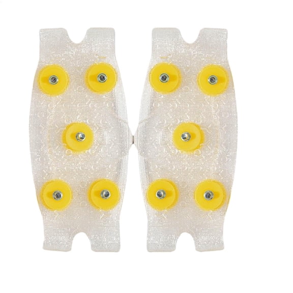 1 Pair Ice Cleats for Shoes and Boots,Ice Snow Grippers,5-Stud Gripper Spikes Non-Slip Traction Cleats,Micro Shoe Snow Grips Crampons for Winter Hiking, Walking, and Ice Fishing(Yellow)