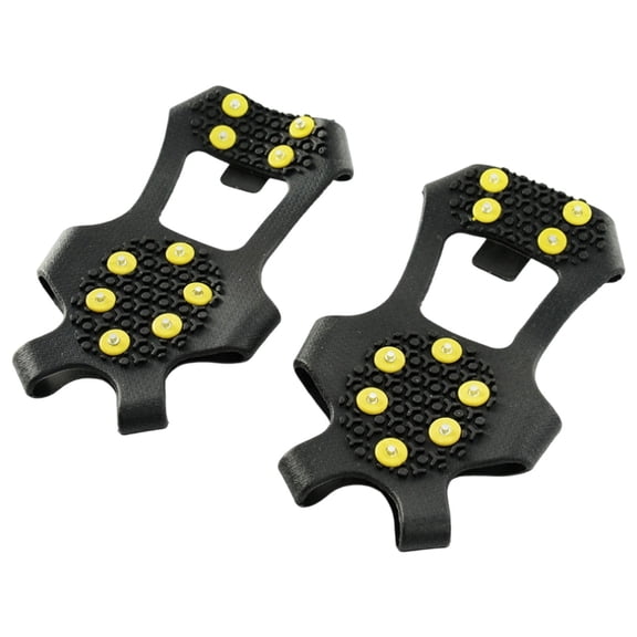 1 Pair Ice Cleats Shoes Crampons with 10 Steel Studs Men Women Outdoor Walking Ice Snow Traction Grips Non-slip Shoes Boot Spikes Grippers