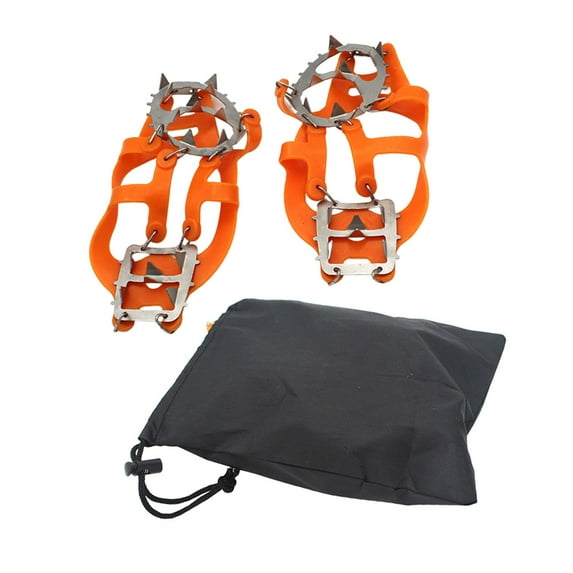 1 Pair Ice Crampons Shoes Non Slip Grips for Snow Ice Hiking Climbing Boots with Flexible TPE Material Size 35-40