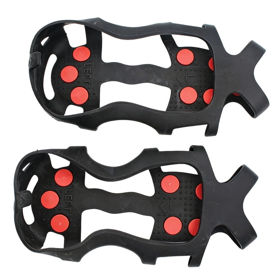 1 Pair Ice Traction Cleats,Ice Cleats for Shoes and Boots,Universal 9 Steel Studs Crampon Ice and Snow Grippers for Winter Hiking Climbing Ice Fishing,Universal Anti-Slip Accessories(24.5x11.5cm)